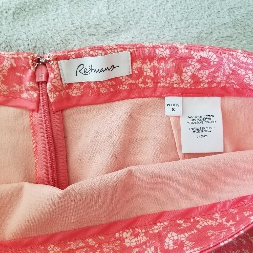 Reitmans Coral Lace Pattern Skirt 8P NWT - Picture 5 of 9
